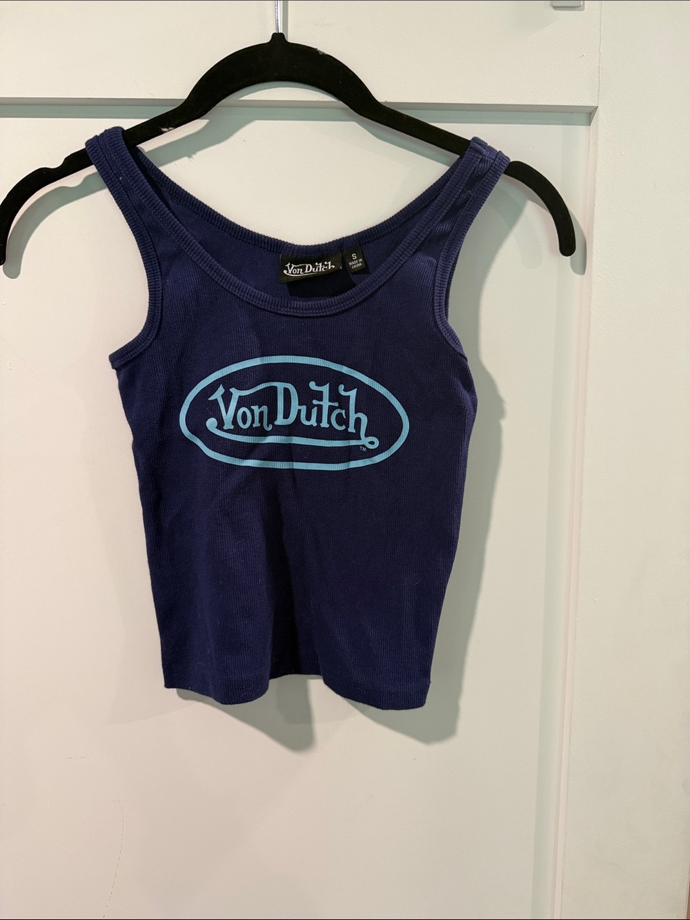 Von Dutch Navy Tank Top with Light Blue Logo